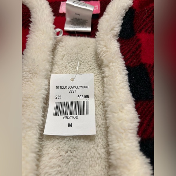 Goodlad toddlers, buffalo plaid fleece lined vest. Girls M (2T-3T) - Picture 2 of 11